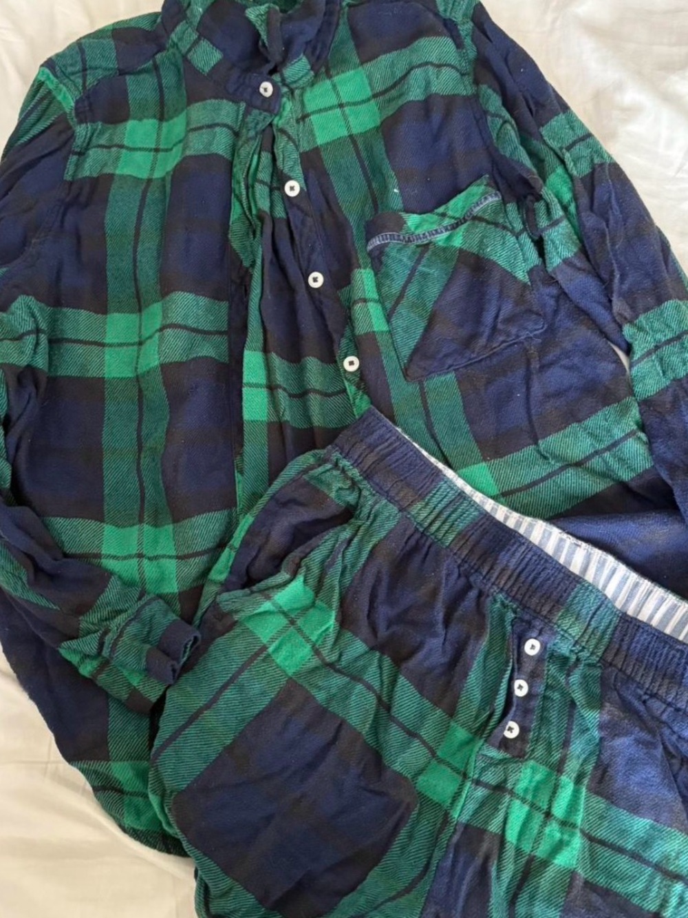 Green & Navy Plaid Lounge Set